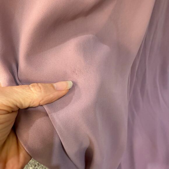 Azazie Everleigh Dress Vneck Dusty Rose Aline Floor Length Maxi Formal Size A8 - Picture 8 of 11